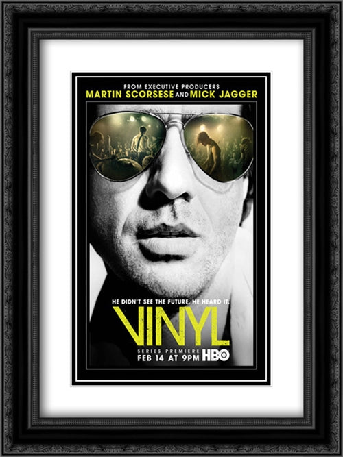 Vinyl TV Series Show 18x24 Black Ornate Wood Framed Movie Poster with Double Matting
