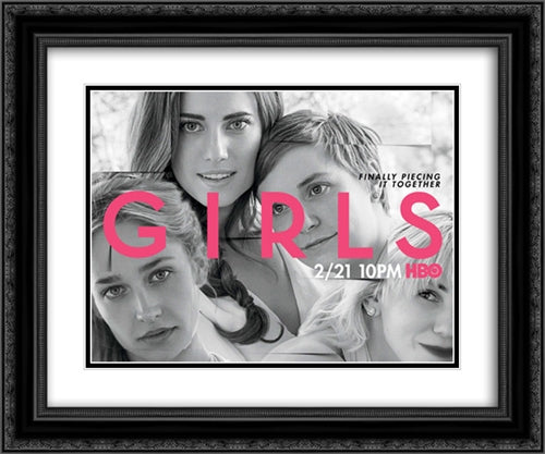 Girls TV Series Show 24x20 Black Ornate Wood Framed Movie Poster with Double Matting