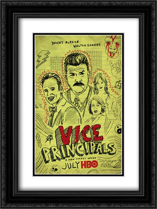 Vice Principals TV Series Show 18x24 Black Ornate Wood Framed Movie Poster with Double Matting