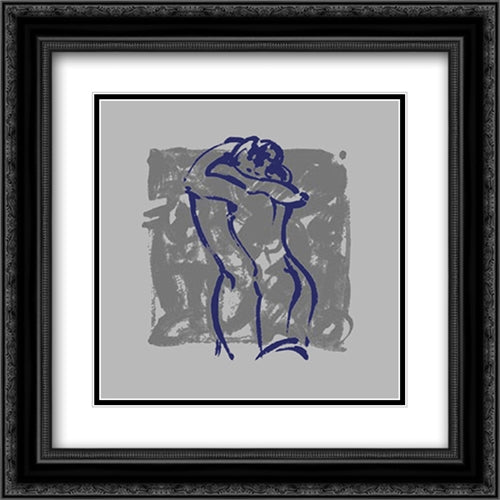 Body Language IX 16x16 Black Ornate Wood Framed Art Print Poster with Double Matting by Gockel, Alfred