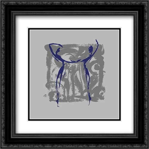 Body Language XII 16x16 Black Ornate Wood Framed Art Print Poster with Double Matting by Gockel, Alfred
