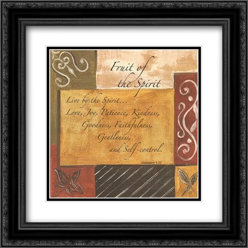 Words to Live By, Decor...Fruit of the Spirit 2x Matted 12x24 Black Ornate Wood Framed Art Print Poster with Double Matting by DeWitt, Debbie