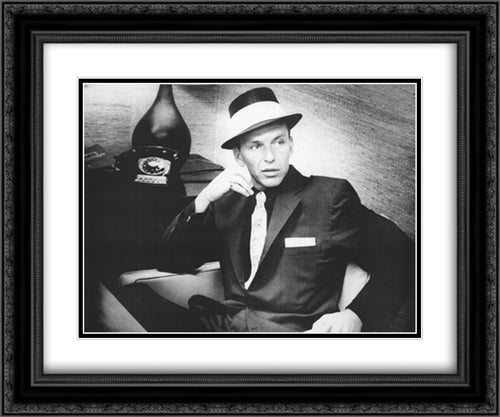 Frank Sinatra 24x20 Black Ornate Wood Framed Movie Poster with Double Matting