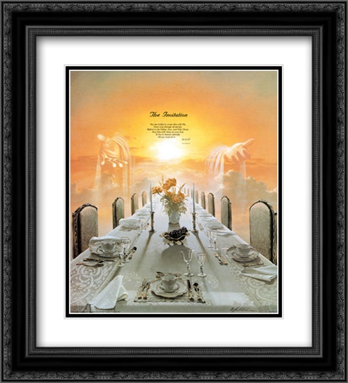 Invitation 2x Matted 20x24 Black Ornate Wood Framed Art Print Poster with Double Matting by Hahlbohm, Danny