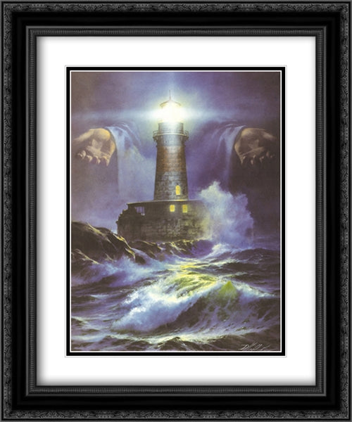 I Am The Light 2x Matted 20x24 Black Ornate Wood Framed Art Print Poster with Double Matting by Hahlbohm, Danny