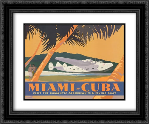 Miami Cuba 21x17 Black Ornate Wood Framed Art Print Poster with Double Matting by Grandin, David