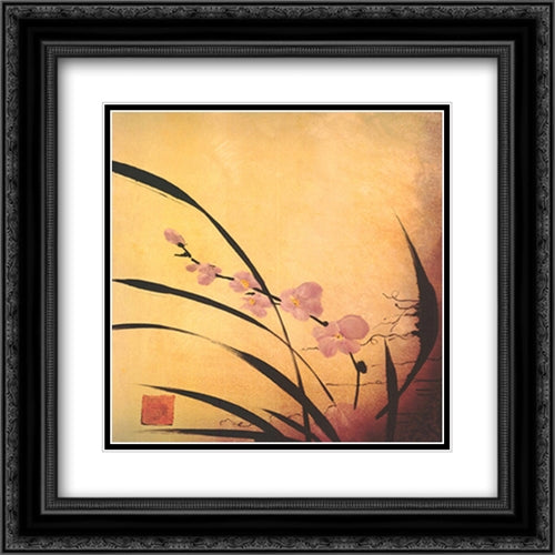 Elegance II 2x Matted 24x20 Black Ornate Wood Framed Art Print Poster with Double Matting by Li-Leger, Don