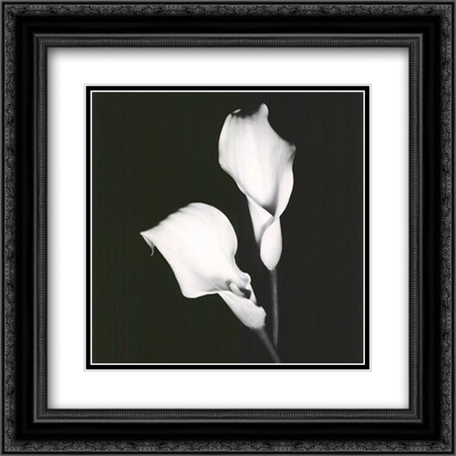 Calla Portrait I 16x16 Black Ornate Wood Framed Art Print Poster with Double Matting by Maihara, Jeff