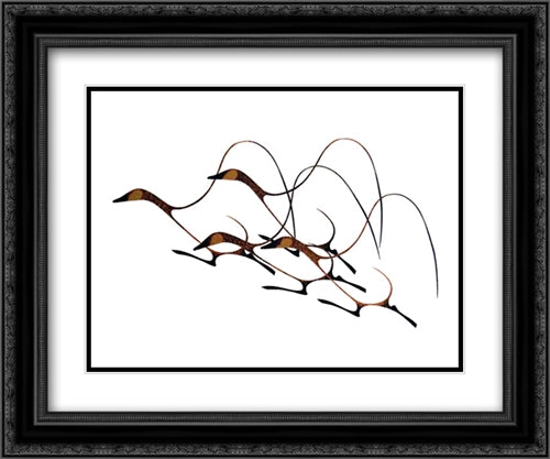 Autumn Flight 22x18 Black Ornate Wood Framed Art Print Poster with Double Matting by Chee Chee, Benjamin