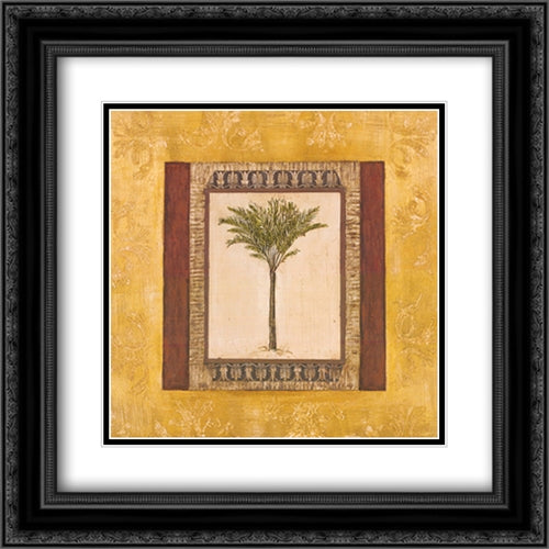 Stately Palm I 16x16 Black Ornate Wood Framed Art Print Poster with Double Matting by Mindeli