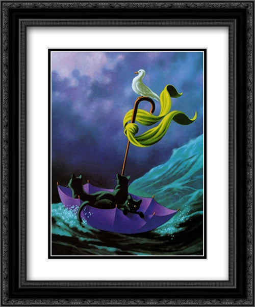 La Vigie 2x Matted 20x24 Black Ornate Wood Framed Art Print Poster with Double Matting by Theberge, Claude