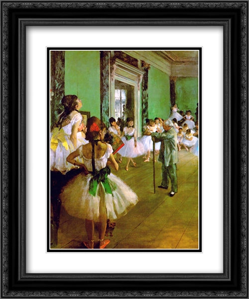 Dance Class 2x Matted 20x24 Black Ornate Wood Framed Art Print Poster with Double Matting by Degas, Edgar