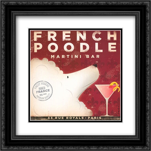 French Poodle 16x16 Black Ornate Wood Framed Art Print Poster with Double Matting by Fowler, Stephen
