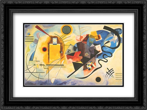 Jaune Rouge Bleu 1925 2x Matted 20x24 Black Ornate Wood Framed Art Print Poster with Double Matting by Kandinsky, Wassily