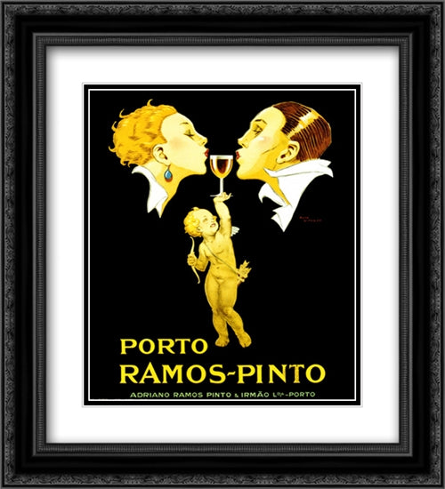 Porto Ramos - Pinto 2x Matted 20x24 Black Ornate Wood Framed Art Print Poster with Double Matting by Vincent, Rene