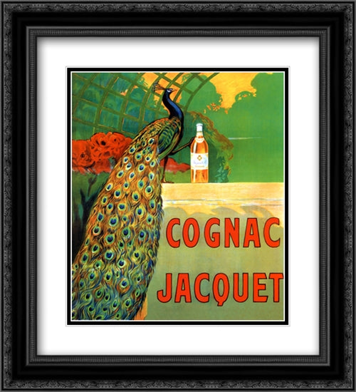 Cognac Jacquet 2x Matted 20x24 Black Ornate Wood Framed Art Print Poster with Double Matting by Cappiello, Leonetto