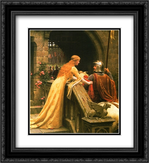 God Speed 2x Matted 20x24 Black Ornate Wood Framed Art Print Poster with Double Matting by Leighton, Edmund Blair