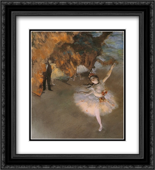 Ballerina 2x Matted 20x24 Black Ornate Wood Framed Art Print Poster with Double Matting by Degas, Edgar