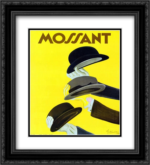 Chapeau Mossant 2x Matted 20x24 Black Ornate Wood Framed Art Print Poster with Double Matting by Cappiello, Leonetto