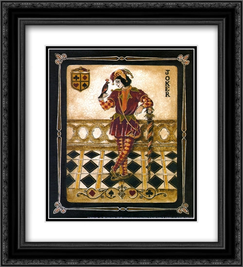 Harlequin Joker 2x Matted 20x24 Black Ornate Wood Framed Art Print Poster with Double Matting by Gorham, Gregory