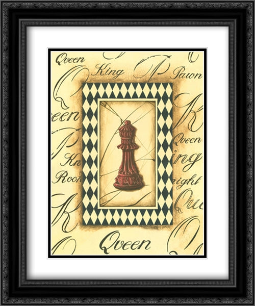 Chess Queen 2x Matted 20x24 Black Ornate Wood Framed Art Print Poster with Double Matting by Gorham, Gregory