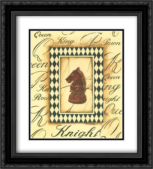 Chess Knight 2x Matted 20x24 Black Ornate Wood Framed Art Print Poster with Double Matting by Gorham, Gregory