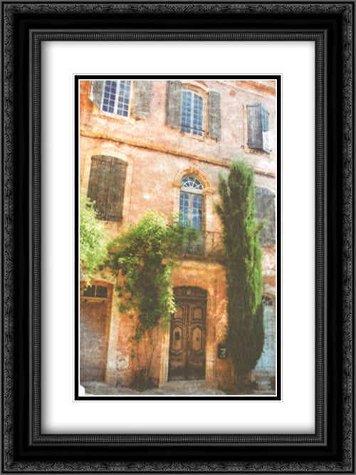 Roussillon 2x Matted 20x24 Black Ornate Wood Framed Art Print Poster with Double Matting by Love, Maureen