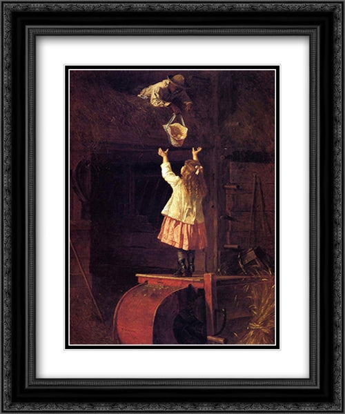 Fresh Eggs 19x24 Black Ornate Wood Framed Art Print Poster with Double Matting by Wood, Thomas Waterman