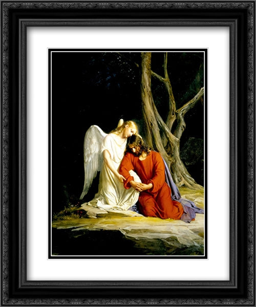 Agony in the Garden 2x Matted 20x24 Black Ornate Wood Framed Art Print Poster with Double Matting by Bloch, Carl
