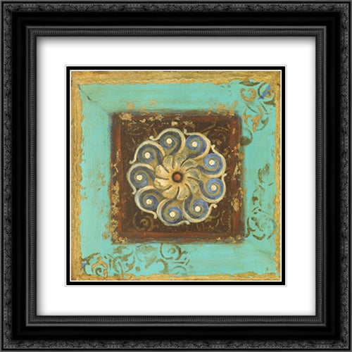 Exotic Medallion I 16x16 Black Ornate Wood Framed Art Print Poster with Double Matting by Studios, Tava