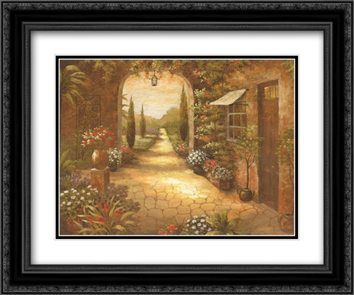 Secret Garden I 2x Matted 24x20 Black Ornate Wood Framed Art Print Poster with Double Matting by Flasch, Vivian