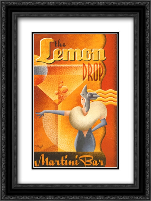 Lemon Drop Martini Bar 15x20 Black Ornate Wood Framed Art Print Poster with Double Matting by Kungl, Michael