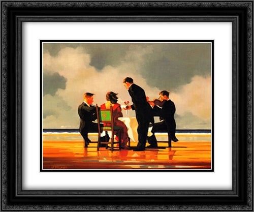 Elegy for a Dead Admiral 2x Matted 24x20 Black Ornate Wood Framed Art Print Poster with Double Matting by Vettriano, Jack
