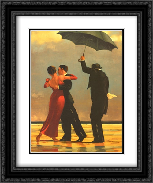 The Singing Butler 16x20 Black Ornate Wood Framed Art Print Poster with Double Matting by Vettriano, Jack