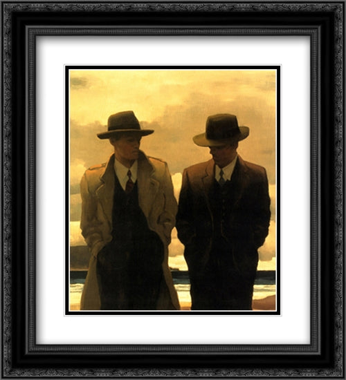 Amateur Philosophers 2x Matted 20x24 Black Ornate Wood Framed Art Print Poster with Double Matting by Vettriano, Jack