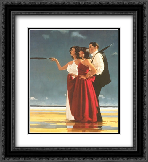 The Missing Man I 2x Matted 20x24 Black Ornate Wood Framed Art Print Poster with Double Matting by Vettriano, Jack