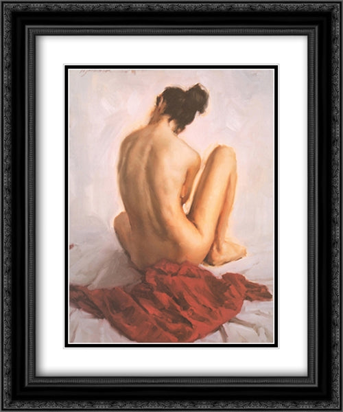 Side Light 2x Matted 20x24 Black Ornate Wood Framed Art Print Poster with Double Matting by Austin, Michael