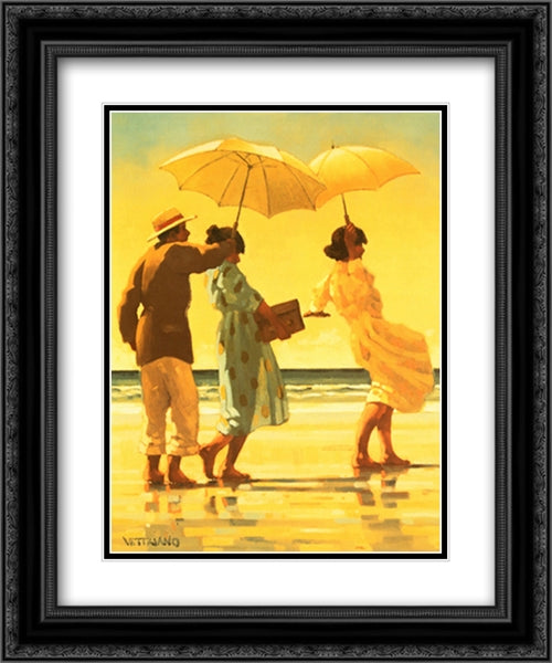 Picnic Party (Detail) 2x Matted 20x24 Black Ornate Wood Framed Art Print Poster with Double Matting by Vettriano, Jack