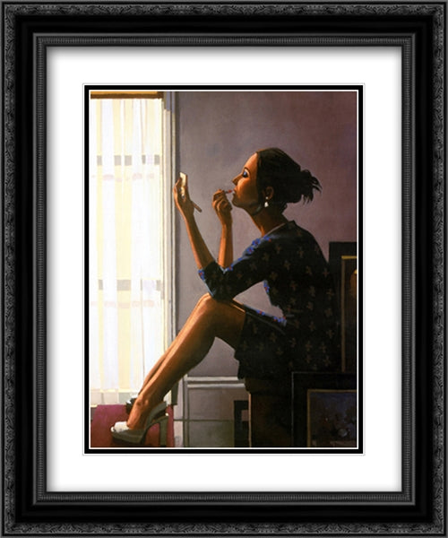 Only The Deepest Red II 2x Matted 20x24 Black Ornate Wood Framed Art Print Poster with Double Matting by Vettriano, Jack