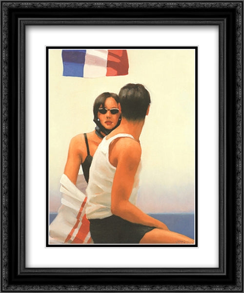 Riviera Retro 16x20 Black Ornate Wood Framed Art Print Poster with Double Matting by Vettriano, Jack