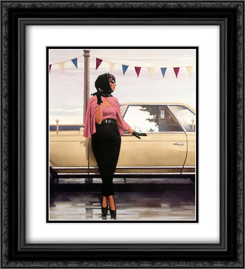 Suddenly One Summer 2x Matted 20x24 Black Ornate Wood Framed Art Print Poster with Double Matting by Vettriano, Jack