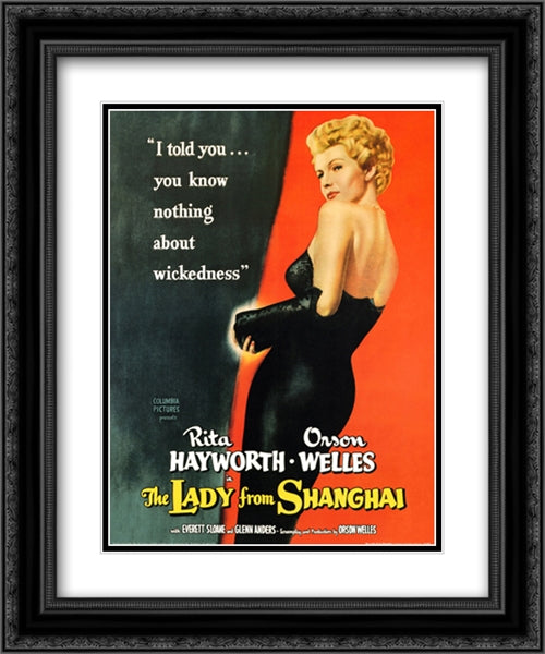 The Lady from Shanghai 20x24 Black Ornate Wood Framed Movie Poster with Double Matting