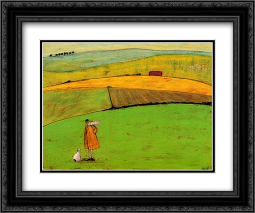 Doris Wants to Take the Bus 2x Matted 24x20 Black Ornate Wood Framed Art Print Poster with Double Matting by Toft, Sam