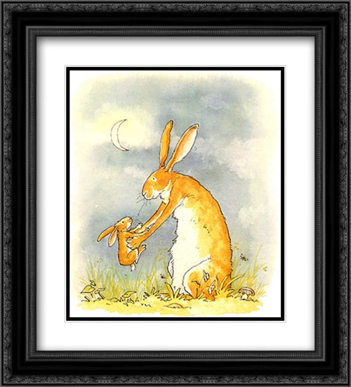 Guess How Much I Love You? 2x Matted 20x24 Black Ornate Wood Framed Art Print Poster with Double Matting by Jeram, Anita