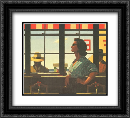 A Date with Fate 2x Matted 24x20 Black Ornate Wood Framed Art Print Poster with Double Matting by Vettriano, Jack