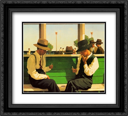 The Duellists 2x Matted 24x20 Black Ornate Wood Framed Art Print Poster with Double Matting by Vettriano, Jack