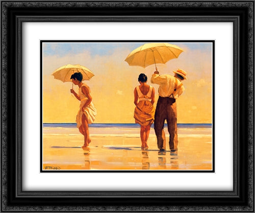 Mad Dogs 2x Matted 24x20 Black Ornate Wood Framed Art Print Poster with Double Matting by Vettriano, Jack