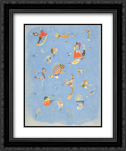 Bleu de Ciel 16x20 Black Ornate Wood Framed Art Print Poster with Double Matting by Kandinsky, Wassily