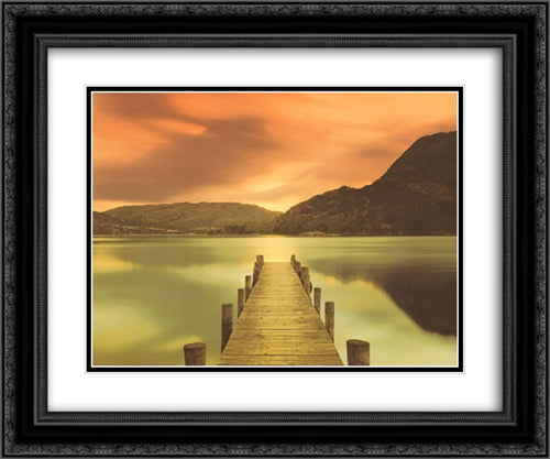 Ullswater, Glenridding, Cumbria 2x Matted 24x20 Black Ornate Wood Framed Art Print Poster with Double Matting by Allen, Mel
