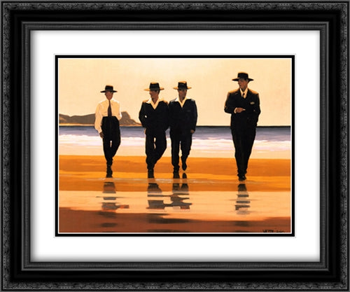 The Billy Boys 2x Matted 24x20 Black Ornate Wood Framed Art Print Poster with Double Matting by Vettriano, Jack